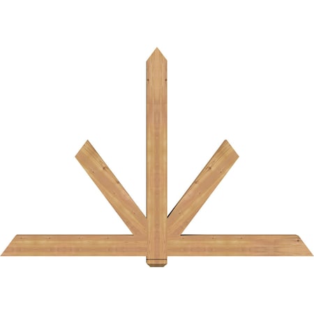 Ekena Millwork Kennewick Timber Gable Bracket, Western Red Cedar, 84"W x 56"H x 5 1/2"D x 5 1/2"F, 16/12 Pitch GBW084X56X0606KEN00SWR